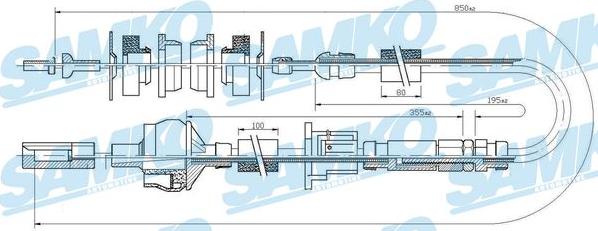 Samko C0173C - Трос, управління зчепленням autocars.com.ua