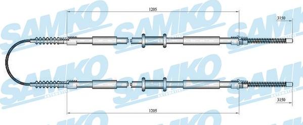 Samko C0179B - Трос, гальмівна система autocars.com.ua