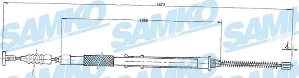 Samko C0186B - Трос, гальмівна система autocars.com.ua