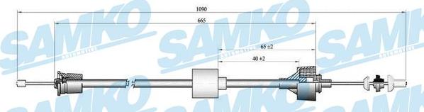 Samko C0191C - Трос, управление сцеплением avtokuzovplus.com.ua