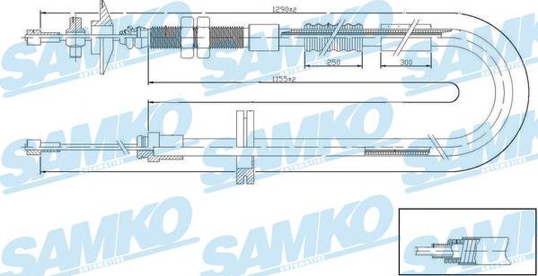 Samko C0194C - Трос, управління зчепленням autocars.com.ua