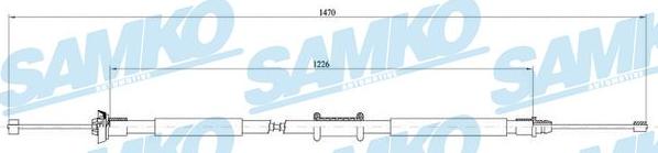 Samko C0197B - Тросик, cтояночный тормоз avtokuzovplus.com.ua