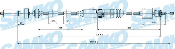 Samko C0200C - Трос, управління зчепленням autocars.com.ua