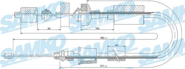 Samko C0202C - Трос, управление сцеплением avtokuzovplus.com.ua