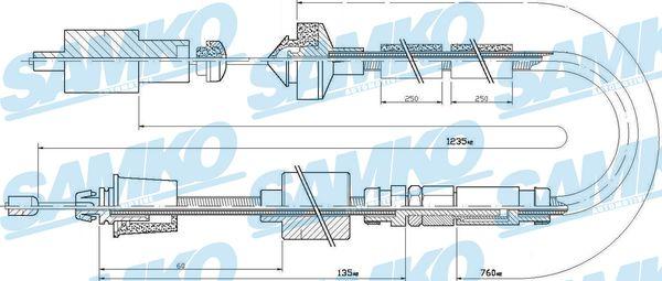 Samko C0204C - Трос, управління зчепленням autocars.com.ua