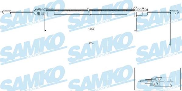 Samko C0212B - Трос, гальмівна система autocars.com.ua