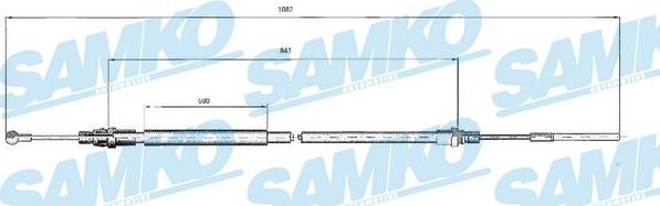 Samko C0214B - Тросик, cтояночный тормоз avtokuzovplus.com.ua