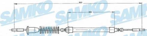 Samko C0218B - Трос, гальмівна система autocars.com.ua