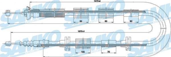 Samko C0223B - Трос, гальмівна система autocars.com.ua