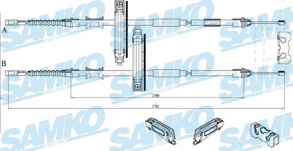 Samko C0226B - Трос, гальмівна система autocars.com.ua