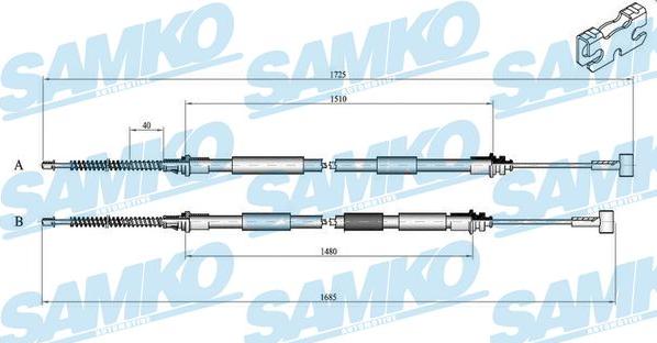 Samko C0235B - Тросик, cтояночный тормоз avtokuzovplus.com.ua