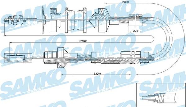 Samko C0238C - Трос, управління зчепленням autocars.com.ua