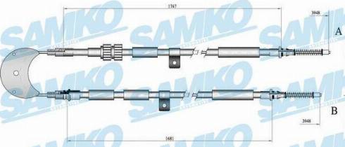 Samko C0240B - Тросик, cтояночный тормоз avtokuzovplus.com.ua