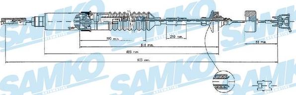 Samko C0241C - Трос, управління зчепленням autocars.com.ua