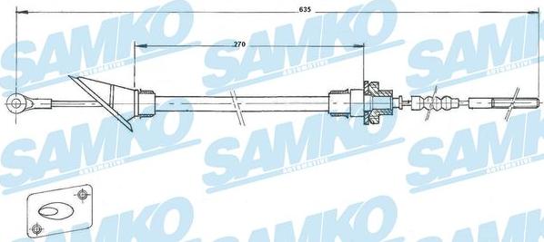 Samko C0245C - Трос, управління зчепленням autocars.com.ua