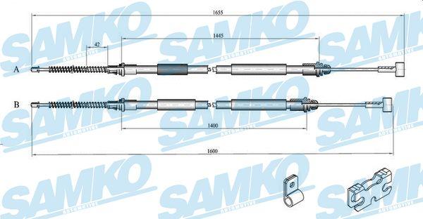 Samko C0246B - Тросик, cтояночный тормоз avtokuzovplus.com.ua