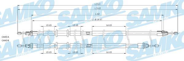 Samko C0249B - Трос, гальмівна система autocars.com.ua