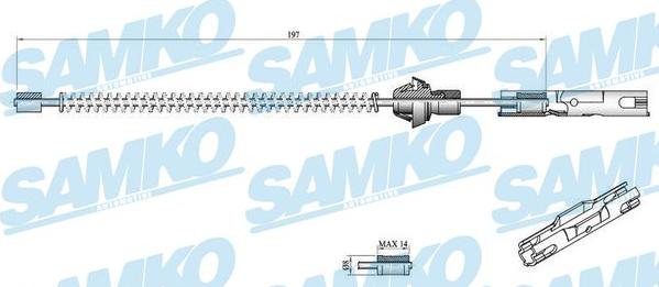 Samko C0250B - Трос, гальмівна система autocars.com.ua