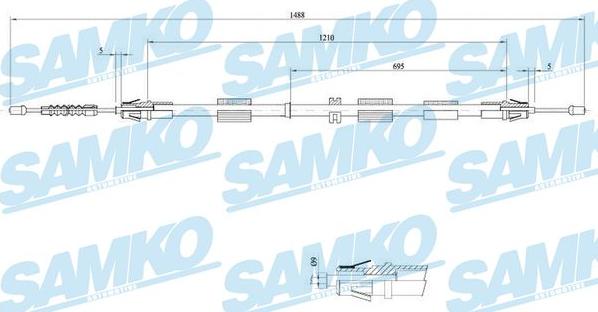 Samko C0266B - Тросик, cтояночный тормоз avtokuzovplus.com.ua