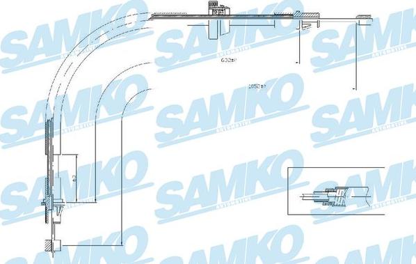 Samko C0281B - Тросик, cтояночный тормоз avtokuzovplus.com.ua