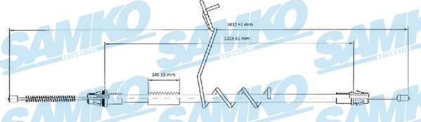 Samko C0294B - Тросик, cтояночный тормоз avtokuzovplus.com.ua