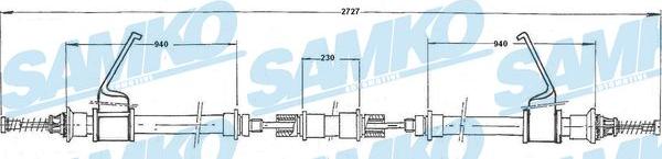 Samko C0299B - Тросик, cтояночный тормоз avtokuzovplus.com.ua