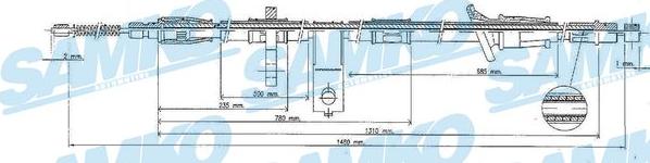 Samko C0321B - Трос, гальмівна система autocars.com.ua