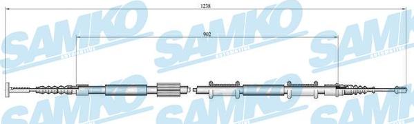 Samko C0340B - Трос, гальмівна система autocars.com.ua