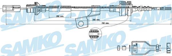 Samko C0369C - Трос, управління зчепленням autocars.com.ua