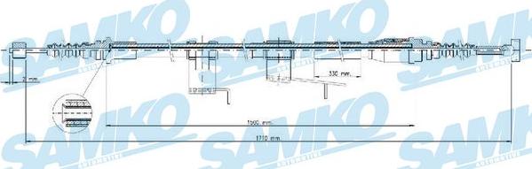 Samko C0388B - Тросик, cтояночный тормоз avtokuzovplus.com.ua