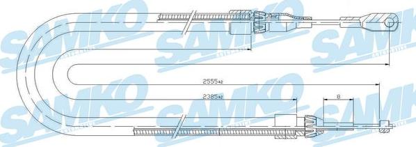 Samko C0399B - Тросик, cтояночный тормоз avtokuzovplus.com.ua