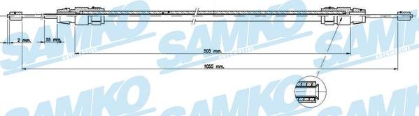 Samko C0421B - Трос, гальмівна система autocars.com.ua