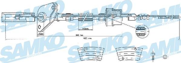 Samko C0424C - Трос, управління зчепленням autocars.com.ua