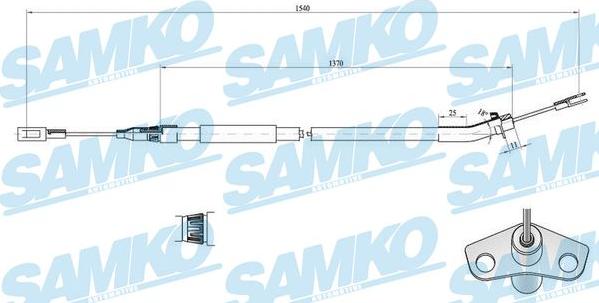 Samko C0442B - Тросик, cтояночный тормоз avtokuzovplus.com.ua