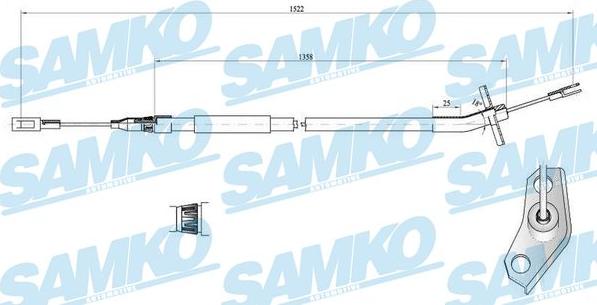 Samko C0445B - Тросик, cтояночный тормоз avtokuzovplus.com.ua