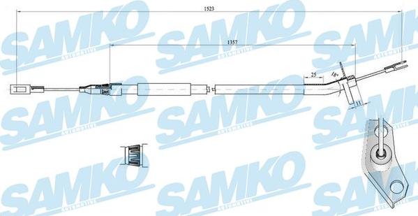 Samko C0446B - Тросик, cтояночный тормоз avtokuzovplus.com.ua