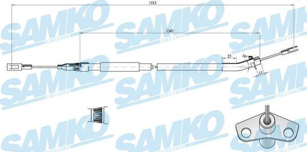Samko C0448B - Тросик, cтояночный тормоз avtokuzovplus.com.ua