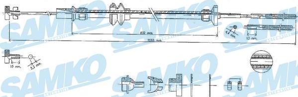 Samko C0452C - Трос, управление сцеплением avtokuzovplus.com.ua