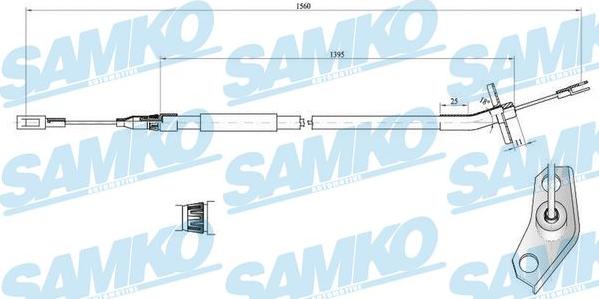 Samko C0453B - Трос, гальмівна система autocars.com.ua