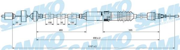 Samko C0471C - Трос, управління зчепленням autocars.com.ua