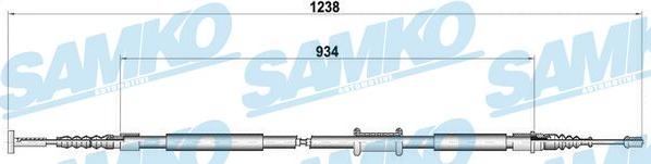 Samko C0474B - Трос, гальмівна система autocars.com.ua