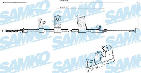 Samko C0475B - Трос, гальмівна система autocars.com.ua