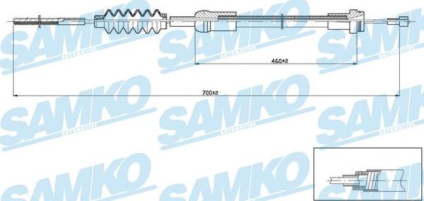 Samko C0477C - Трос, управління зчепленням autocars.com.ua