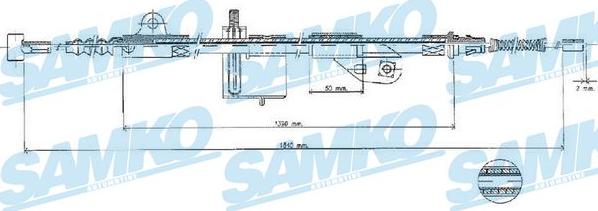 Samko C0502B - Трос, гальмівна система autocars.com.ua