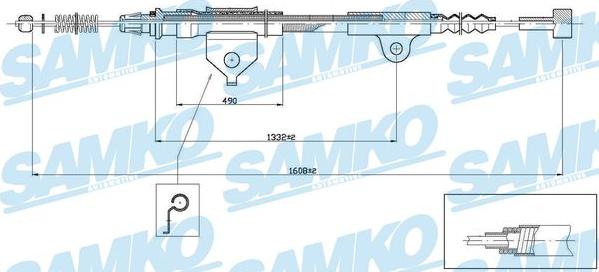 Samko C0504B - Тросик, cтояночный тормоз avtokuzovplus.com.ua