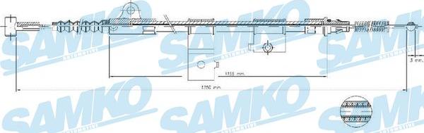 Samko C0515B - Трос, гальмівна система autocars.com.ua