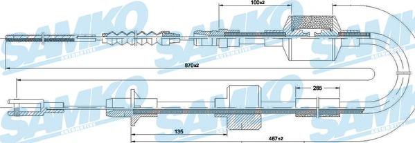 Samko C0520C - Трос, управління зчепленням autocars.com.ua