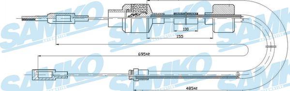 Samko C0522C - Трос, управління зчепленням autocars.com.ua