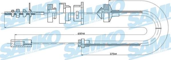 Samko C0523C - Трос, управління зчепленням autocars.com.ua