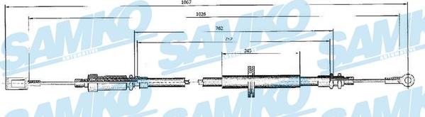 Samko C0524B - Трос, гальмівна система autocars.com.ua